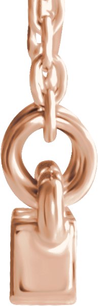 14K Gold Straight Baguette Natural Diamond Accented Bar Necklace - Rose Gold - view 2