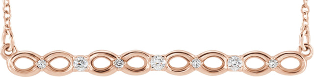 14K Gold Infinity-Inspired Bar Necklace - Rose Gold