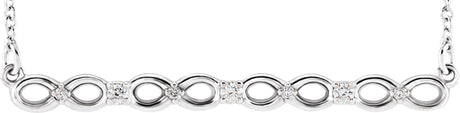 14K Gold Infinity-Inspired Bar Necklace - White Gold