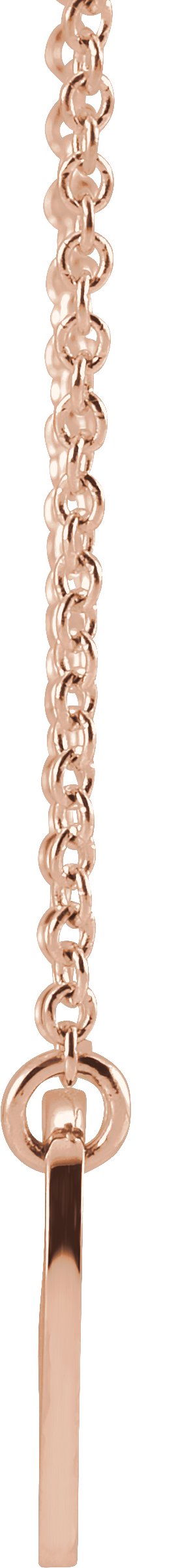 14K Gold Round Natural Diamond Heart & Cross Necklace - Rose Gold - view 2