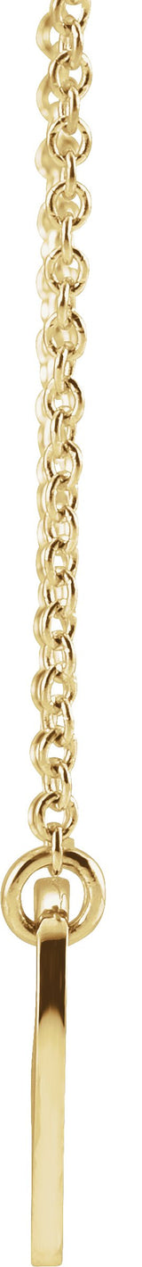 14K Gold Round Natural Diamond Heart & Cross Necklace - Yellow Gold - view 2