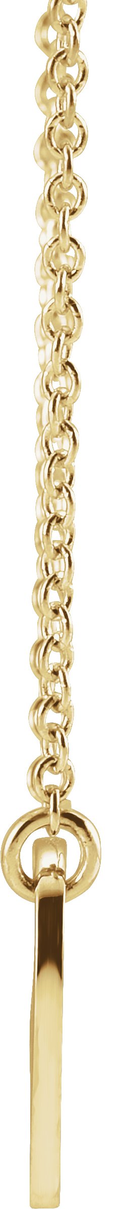 14K Gold Round Natural Diamond Heart & Cross Necklace - Yellow Gold - view 2
