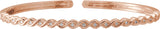 14K Gold Round Natural Diamond Stackable Bangle Bracelet - Rose Gold