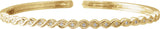 14K Gold Round Natural Diamond Stackable Bangle Bracelet - Yellow Gold