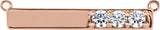 14K Gold Round Natural Diamond Accented Bar Necklace – 1/5 CTW - Rose Gold