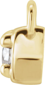 14K Gold Round Natural Diamond Accented Bar Necklace – 1/5 CTW - Yellow Gold - view 2