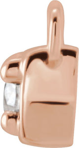 14K Gold Round Lab-Grown Diamond Accented Bar Necklace – 1/5 CTW - Rose Gold - view 2