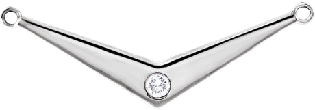 Platinum Accented V Necklace