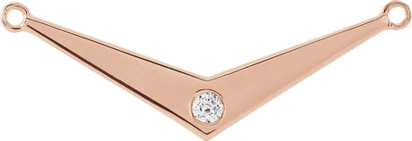 14K Gold Accented V Necklace - Rose Gold