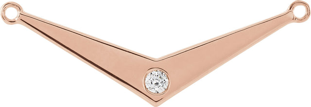 14K Gold Accented V Necklace - Rose Gold