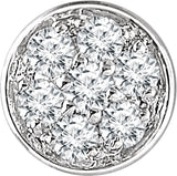 14K Gold Round Natural Diamond Pavé-Style Slide Pendant