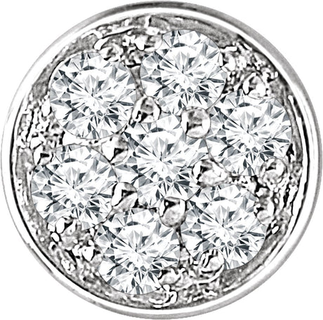 14K Gold Round Natural Diamond Pavé-Style Slide Pendant