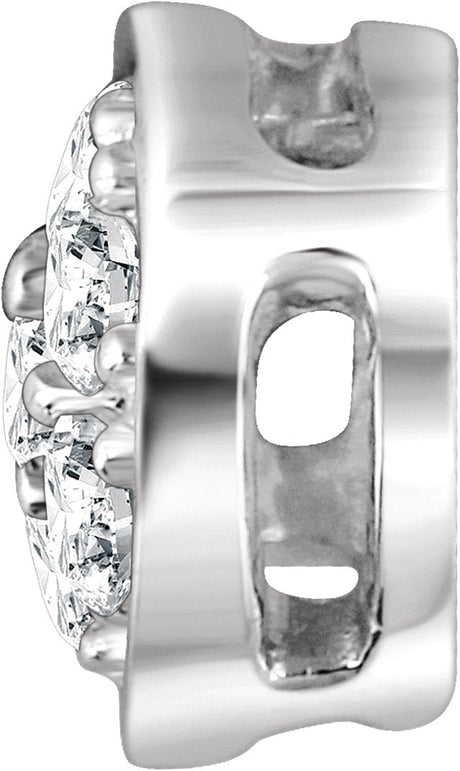 14K Gold Round Natural Diamond Pavé-Style Slide Pendant - view 2