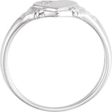 14K Gold Round Natural Diamond Accented Youth Heart Ring - White Gold - view 2
