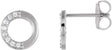 Platinum Round Natural Diamond Accented Circle Earrings – 1.1mm Stones