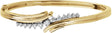14K Gold Round Natural Diamond Accented Hinged Bangle Bracelet - Two-Tone