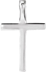 14K Gold Round Lab-Grown Diamond Petite Cross Necklace or Pendant - White Gold - view 3