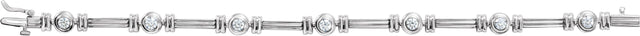 14K Gold Round Natural Diamond Bezel-Set Line Bracelet - view 3