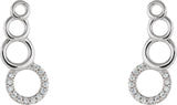 Platinum Round Natural Diamond Accented Geometric Ear Climbers - view 2