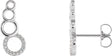 14K Gold Round Natural Diamond Accented Geometric Ear Climbers - White Gold
