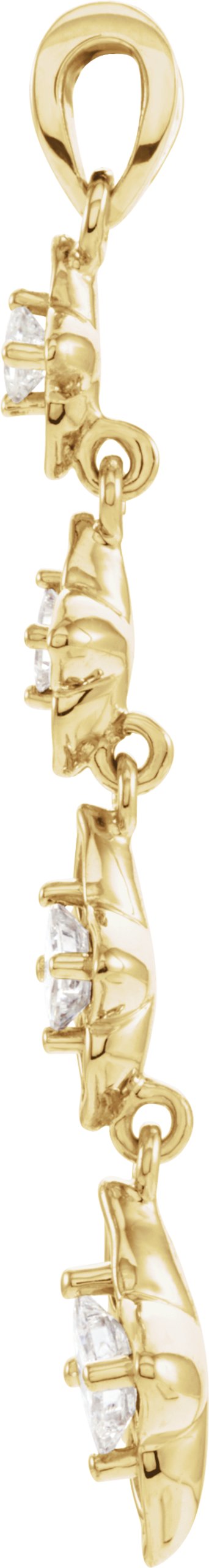 18K Gold Journey Floral Graduated Pendant - Yellow Gold - view 2