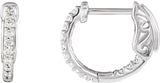 14K Gold Round Natural Diamond Inside-Outside Hoop Earrings – 1.3-2.6mm Stones - White Gold