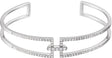 14K Gold Round Natural Diamond Accented Cuff Bracelet