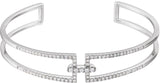 14K Gold Round Natural Diamond Accented Cuff Bracelet