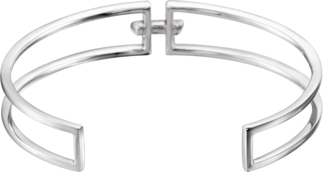 14K Gold Round Natural Diamond Accented Cuff Bracelet - view 2