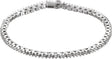 14K Gold Round Natural Diamond Line Bracelet – 2.2mm Stones - White Gold