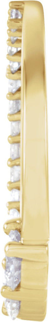 18K Gold Round Natural Diamond Graduated Journey Pendant - Yellow Gold - view 2