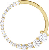 18K Gold Round Natural Diamond Graduated Journey Pendant - Yellow Gold
