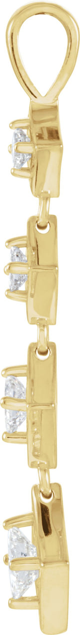 18K Gold Journey Graduated Pendant - Yellow Gold - view 2