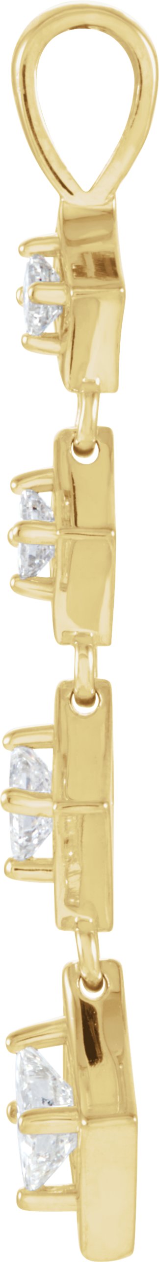 18K Gold Journey Graduated Pendant - Yellow Gold - view 2