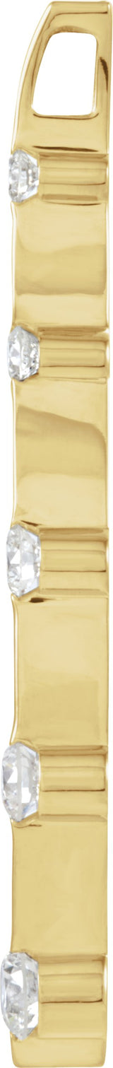 18K Gold Journey Graduated Pendant – 40x6mm - Yellow Gold - view 2