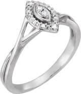 10K Gold Round Natural Diamond Halo-Style Criss-Cross Ring