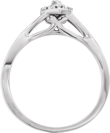 10K Gold Round Natural Diamond Halo-Style Criss-Cross Ring - view 2