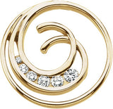 14K Gold Round Natural Diamond Journey Circle Pendant - Yellow Gold