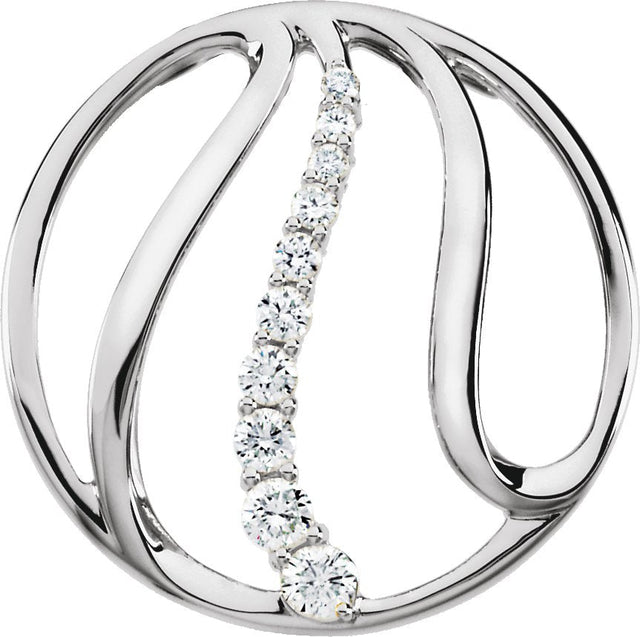 14K Gold Journey Pendant – 22.5x19.5mm - White Gold