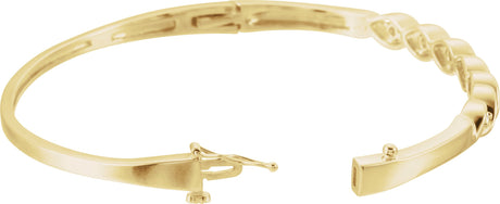 14K Gold Round Natural Diamond Accented Hinged Bangle Bracelet – 2.2mm Stones - view 2