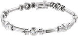14K Gold Round Natural Diamond Bezel-Set Line Bracelet