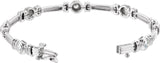 14K Gold Round Natural Diamond Bezel-Set Line Bracelet - view 2