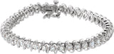 14K Gold Round Natural Diamond Line Bracelet – 3 1/3 CTW - White Gold