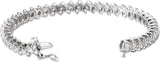 14K Gold Round Natural Diamond Line Bracelet – 3 1/3 CTW - White Gold - view 2