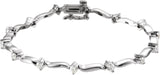 14K Gold Round Natural Diamond Line Bracelet – 2.7mm Stones