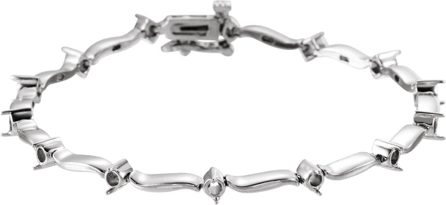 14K Gold Round Natural Diamond Line Bracelet – 2.7mm Stones - view 4