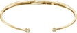 14K Gold Round Natural Diamond Accented Hinged Cuff Bracelet - Yellow Gold