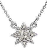 14K Gold Star Necklace - White Gold
