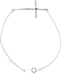 14K Gold Round Natural Alexandrite Accented Sideways Cross Bracelet - White Gold