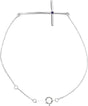 Platinum Round Natural Amethyst Accented Sideways Cross Bracelet